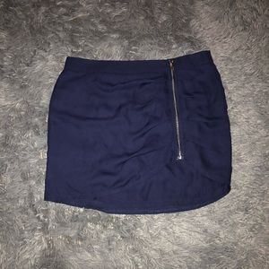Zip up navy blue skirt from Tobi